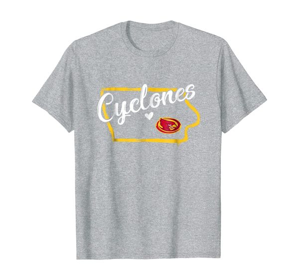 

iowa state cyclones drawing state outline t-shirt - apparel, White;black