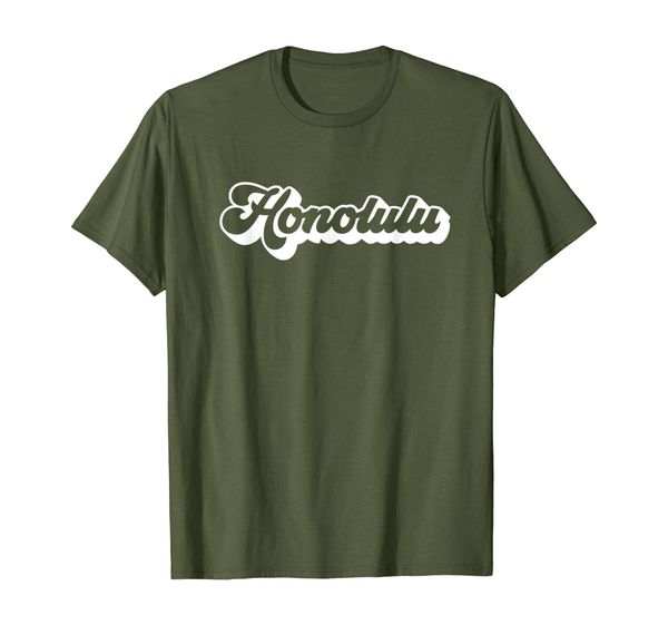

retro styled honolulu t-shirt, White;black