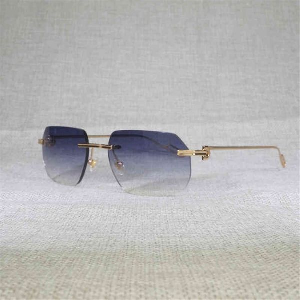 

80% off wholesale vintage new lens shape rimless sunglasses men women outdoor gafas clear glasses meal frame for reading oculos shades, White;black