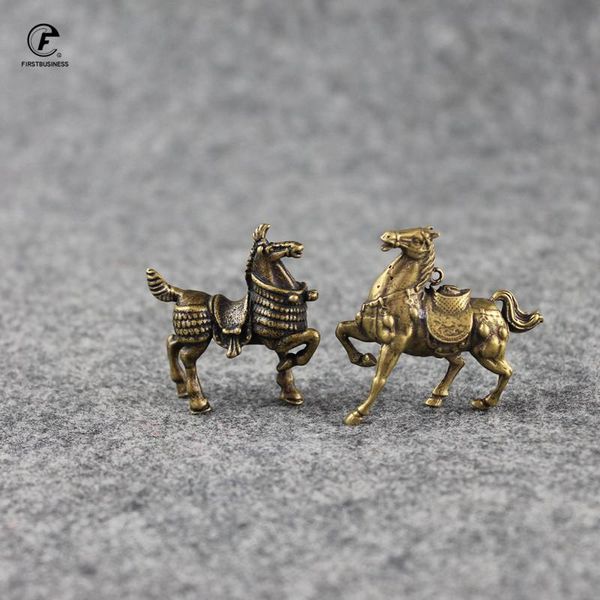 

decorative objects & figurines vintage copper war horse small ornaments pure brass general mount statue desk decoration animal home decor ac