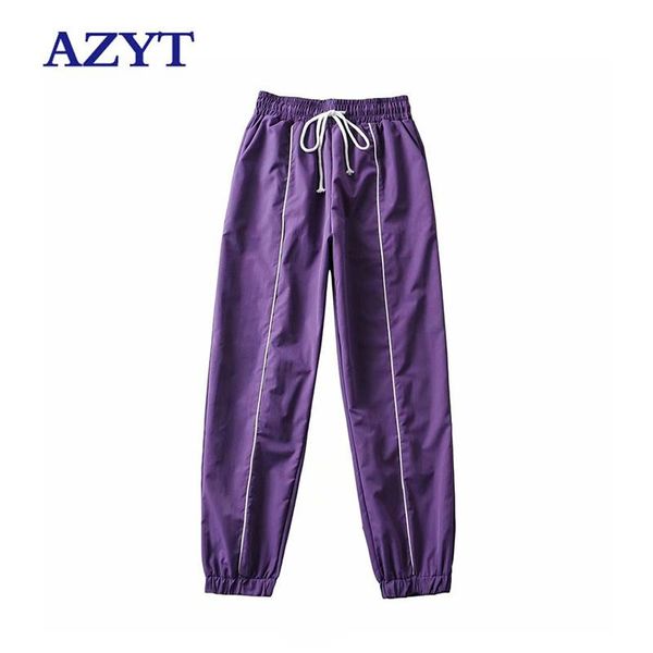 

women's pants & capris azyt drawstring high waist women harem 2021 autumn loose patchwork sweatpants female casual streetwear trousers, Black;white