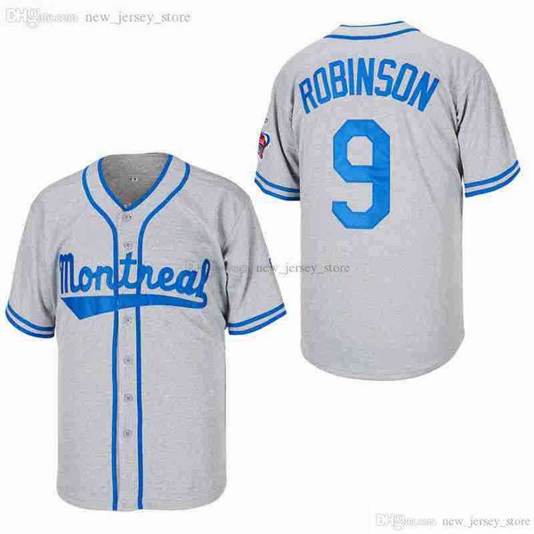 

stitched movie 80's montreal jackie robinson #9 baseball jersey, Black