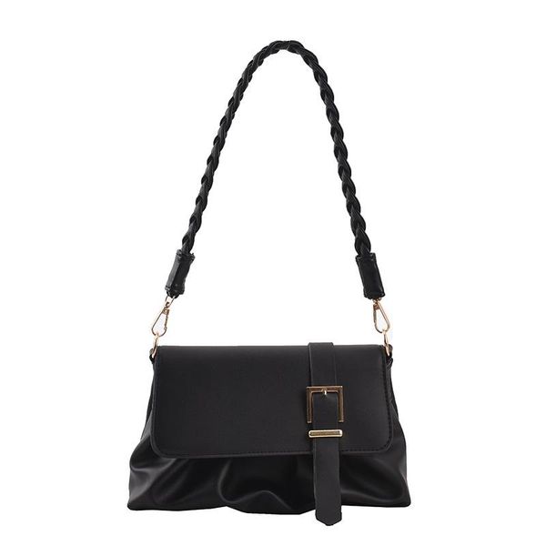 

evening bags 2021 ins fashion women geometry metal small shoulder soft pu leather underarm bolsa female weave chain baguette bag