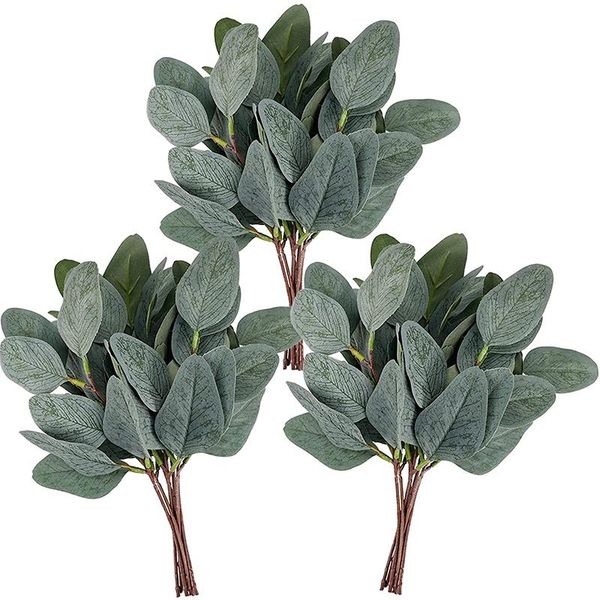 

artificial eucalyptus leaf stem short silver dollar branch green plant floral wedding decorative flowers & wreaths