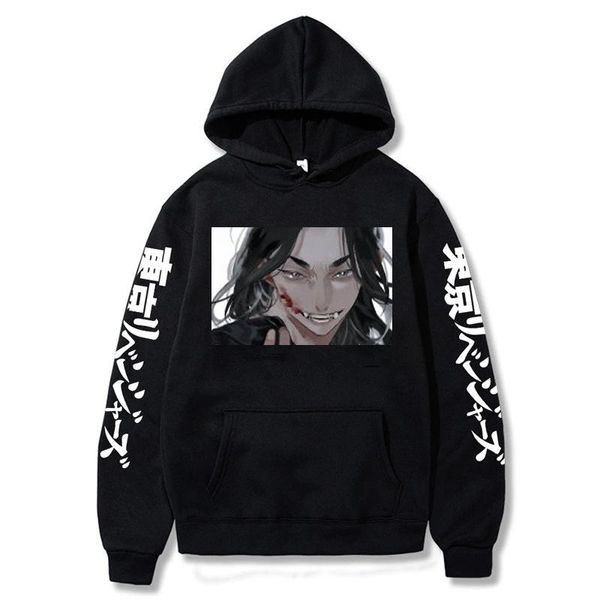 

men's hoodies & sweatshirts manga keisuke baji japanese anime tokyo revengers long sleeve clothes harajuku aesthetic graphics winter wa, Black