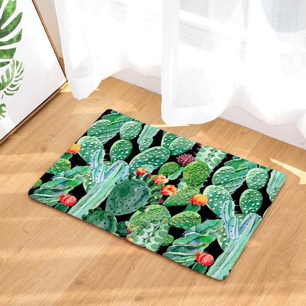 

Flannel Cactus Welcome Mats For Front Door Waterproof Kitchen Mat Living Room Doormat Entrance Anti-slip Bathroom Rugs Carpets