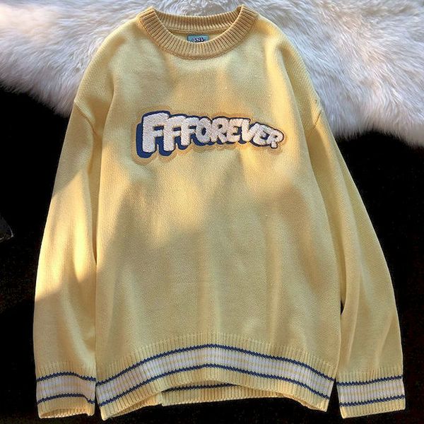 

embroidery sweater men and women hip hop oversized streetwear harajuku full sleeve sweater men clothing autumn 2021 gothic, Black