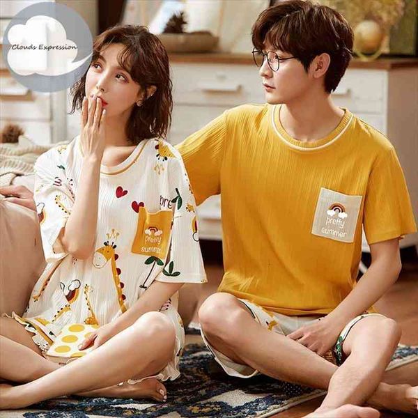 

summer knitted cotton pajamas set women sleepwear pyjamas sleep lounge pijama mujer homewear 3xl couple night suits home fashion, Black;red