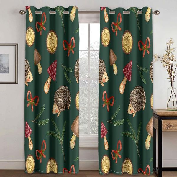 

year gift animal natural printing semi shading curtain waterproof fabric washable bedroom with hook accessories & drapes