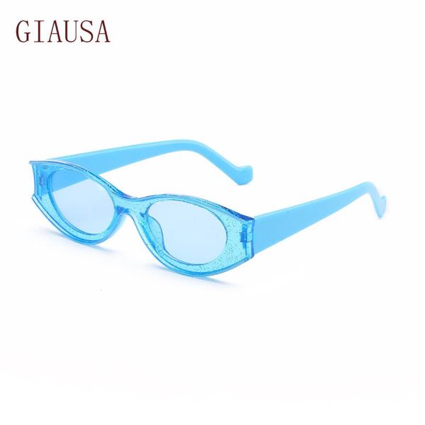 

sunglasses giausa 2021 oval frame ins cat's eye point paint personalized big show glasses, White;black