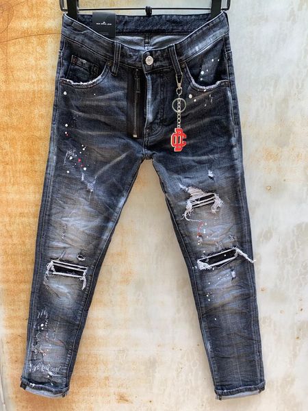 

d2 jeans men classic jean homme pantalones hombre man soft biker masculino denim overalls mens pants ripped wash skinny twinky jeans 84211, Blue