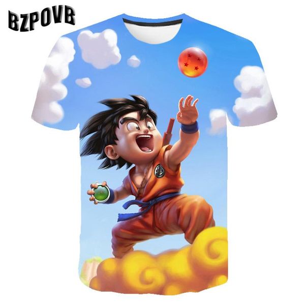 

men's t-shirts men and women goku vegeta 3d printing japanese anime harajuku summer short-sleeved t-shirt 2021 gohan breathable, White;black