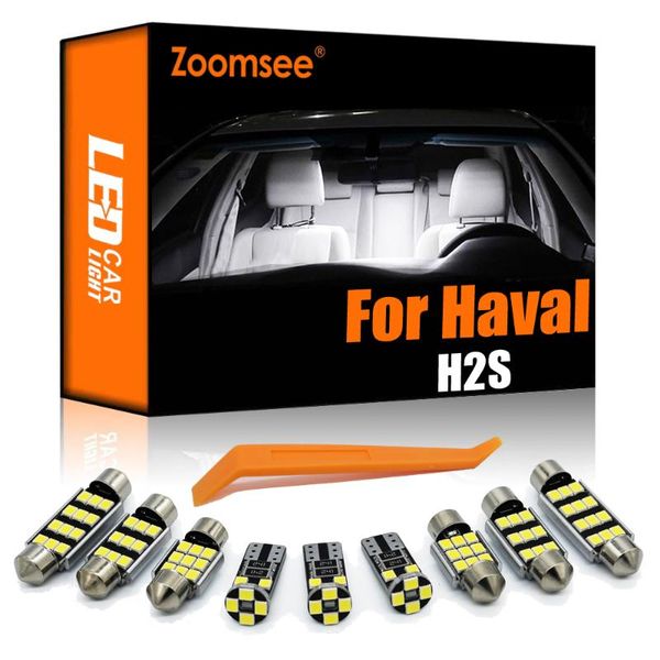 

zoomsee 12pcs interior led for haval h2s 2021+ canbus vehicle bulb indoor dome map reading trunk light error auto lamp kit emergency li
