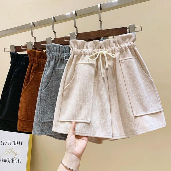 

women's shorts women high waist autumn and winter black pants spring loose casual for ropa mujer, White;black