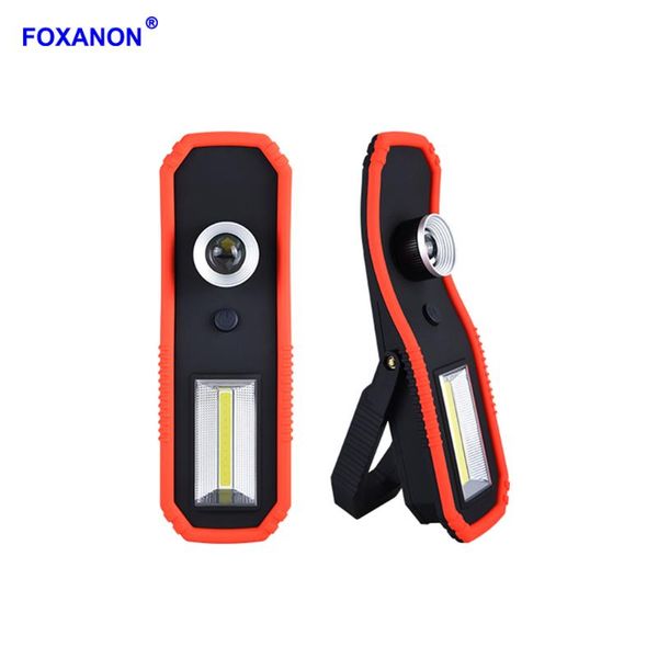

foxanon led portable spotlight 800 lumen cob work lights with magnetic hook usb rechargeable battery powered lanterns