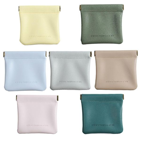 

storage bags pu leather fashion portable pouch - waterproof small item bag ideal for storing change, card, key, lipstick & earphone