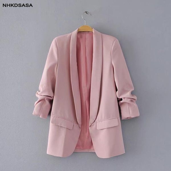 

women's suits & blazers women chic office lady white thin jacket blazer vintage coat fashion notched collar long sleeve ladies outerwea, White;black