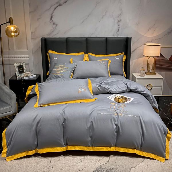 

bedding sets michiko long staple cotton pure color all four piece light luxury set