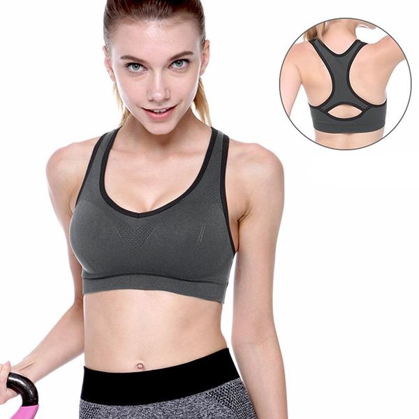 

yoga outfit women sports bra breathable shockproof stretch push up padded fitness vest seamless underwear sportswear gym running