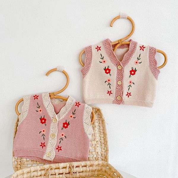 

waistcoat baby girls knitting vest sweater autumn kids cotton sleeveless embroidered cardigan infant casual clothing, Camo