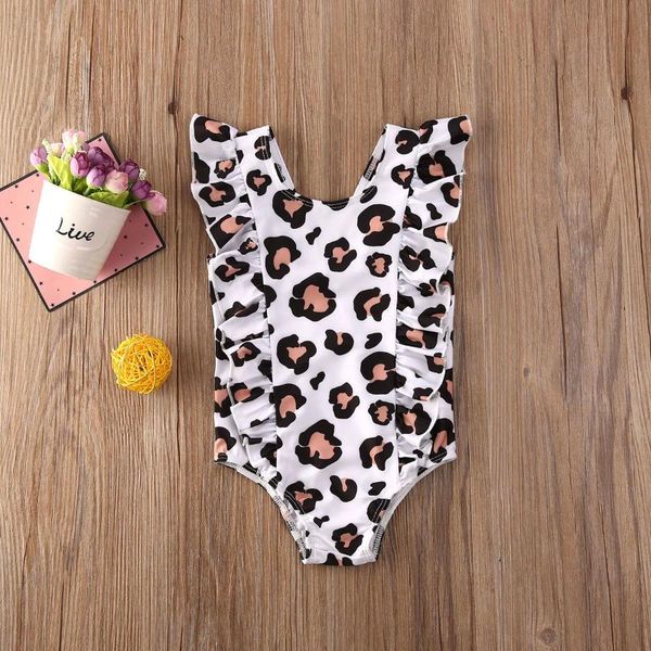 

summer kid baby girl ruffle print bikini swimwear swimsuit bathing beach 2021 fashion one-pieces, Black