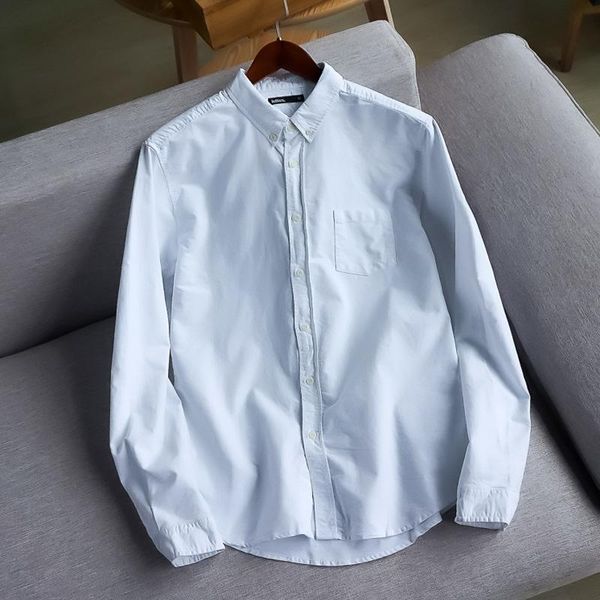 

summer solid color men's cotton classic all-match casual long-sleeved shirt shirts, White;black