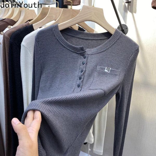 

women's sweaters joinyouth knitwear sweater women o-neck slim fit knit pullovers fall 2021 woman single breasted jumper korean casual p, White;black