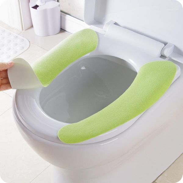 

toilet seat covers home soft comfortable sticky mat bathroom washable warm cover1