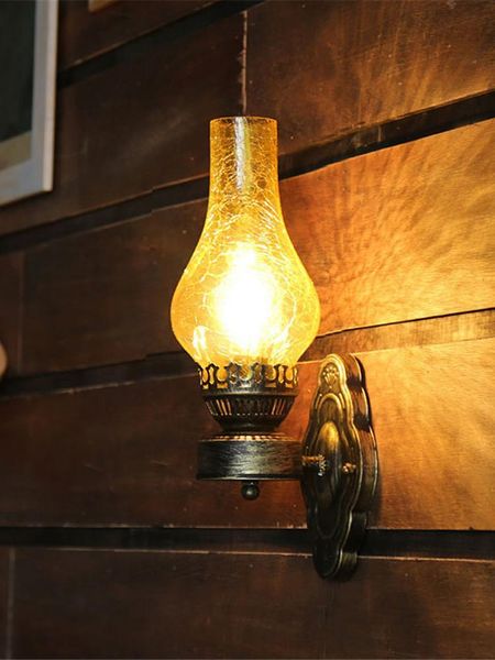 

wall lamp retro sconce vintage industrial light with high-quality glass lampshad for coffee shop bar el corridor decoration