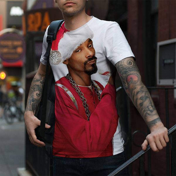 

men's christmas cartoon printing pattern 3d printing fashion christmas short-sleeved breathable daily street shooting party travel vaca, White;black