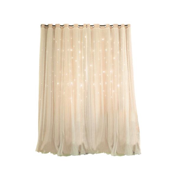 

curtain & drapes 1pc romantic sunshade blackout darkening gauze beige