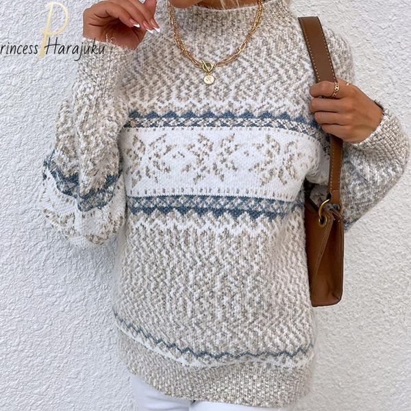 

women's sweaters slim snowflake women thick warm winter pullover sweater female wavy stripes casual harajuku knitted clothing, White;black