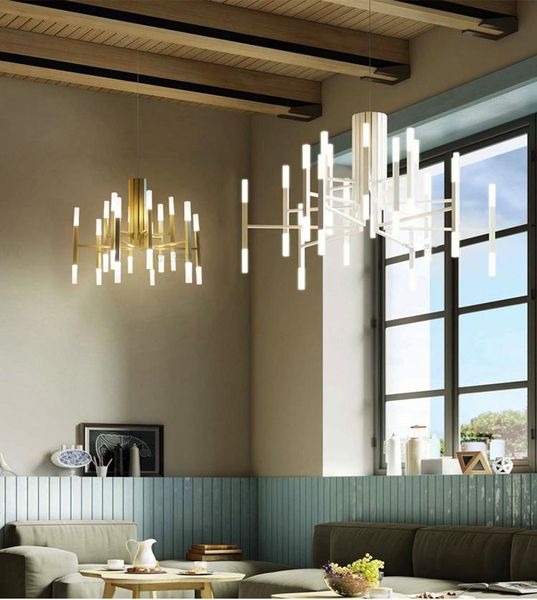 

pendant lamps acrylic crystal rod living room chandelier nordic creative dining bedroom lamp designer model