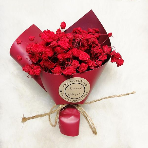 

natural plant dried mini immortal flower gypsophila bouquet handmade diy decoration wedding gift with shooting props decorative flowers & wr