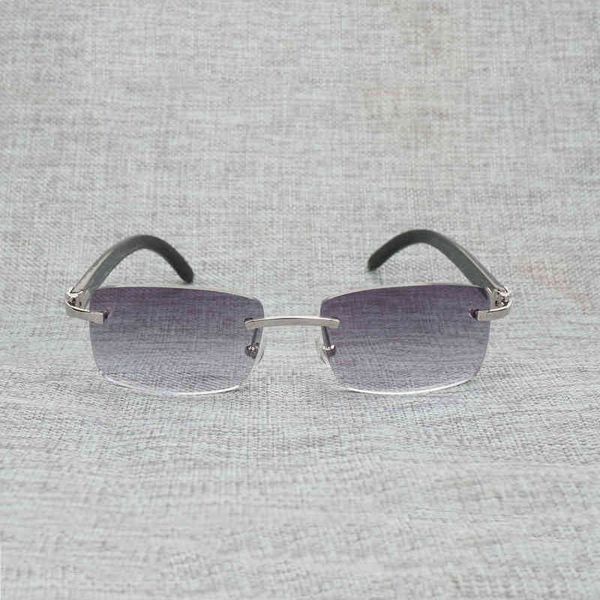 

70% off factory online sale vintage buffalo horn sunglasses men rimless square natural wood eyeglasses for club driving shades retro gafas 4, White;black