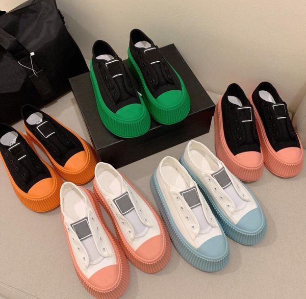 

designer luxury casual shoes women candy color thick bottom canvas shoe ladies colorful low-sneakers fashion style size 35-40 a1, Black