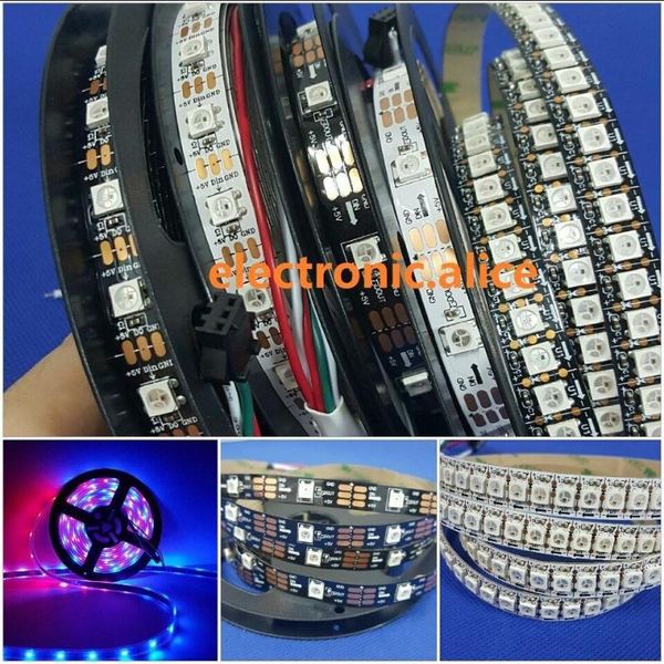 

strips ws2812b rgb led strip 1m 5m 150 300leds 144led individual addressable dc5v ip20 non-waterproof