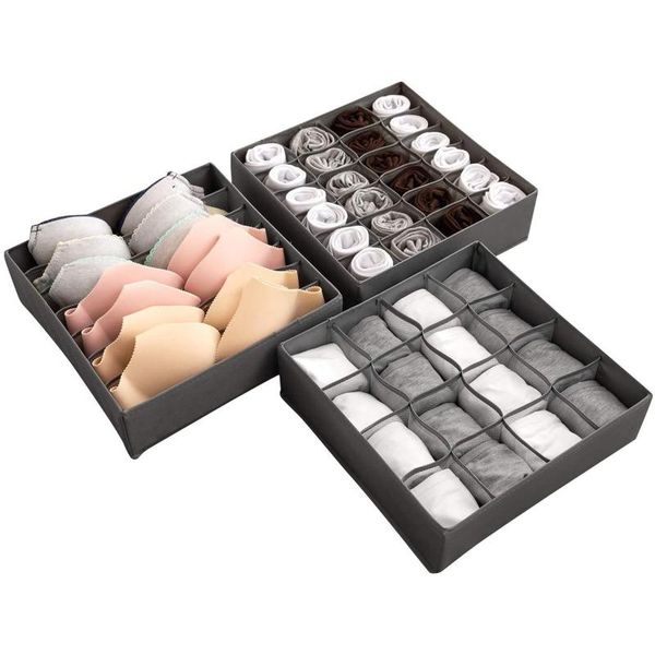 

storage drawers 7/16/24 grids bra boxes underwear clothes organizer drawer non-woven divider closet for fold ties socks shorts