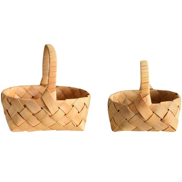 

storage baskets hand woven bread fruit basket wood chip box japanese food tray with portable home decoration