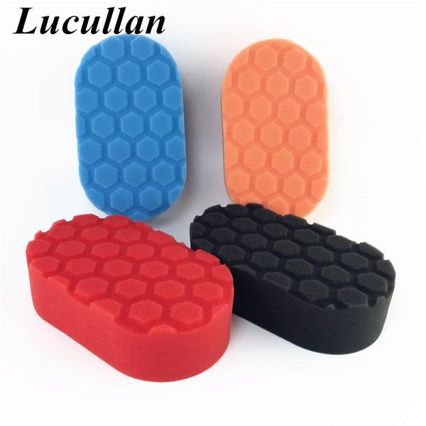 

car sponge lucullan make detailing easier grooves waxing foam buff hex-logic finishing hand applicator pad