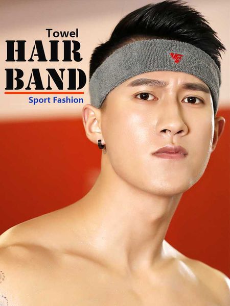 

elastic sport cotton sweatband yoga hairband gym running hair band, Yellow;black