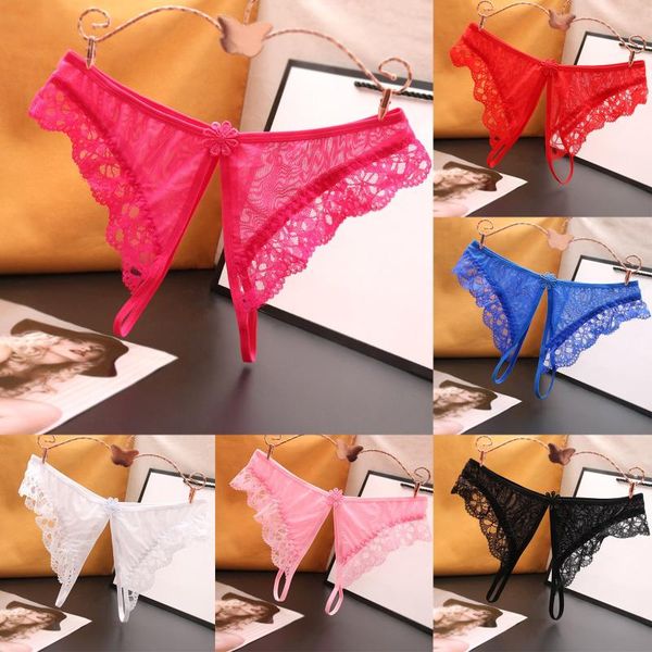 

women's panties low-rise briefs for women lace transparent lingerie thongs lady erotic underwear perspective, Black;pink