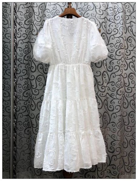 

dresses white lace summer women v-neck tassel flower patterns sleeve mid-calf casual beach lady, Black;gray