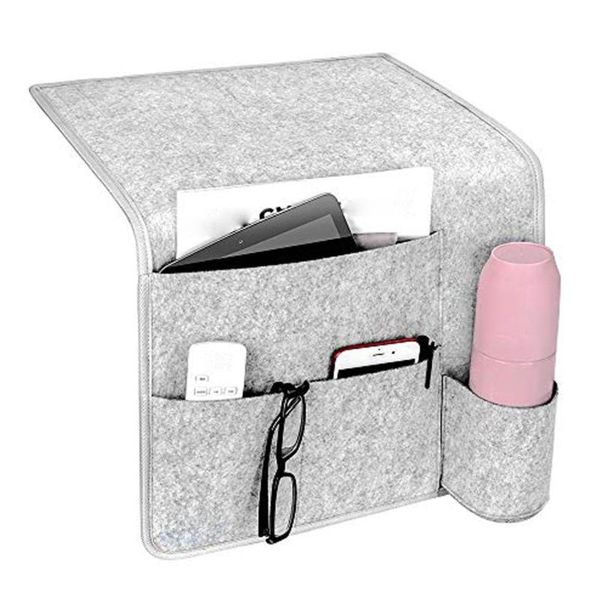 

storage bags bedside hanging pocket mobile phone remote control water bottle felt bed sofa organizer