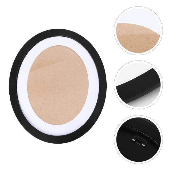

frames 10 inch classic oval wood picture frame wall hanging decoration - send seamless nail and (black)