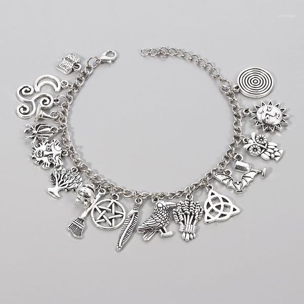 

halloween bracelet rich pendantl star moon horror spider magic broom punk charm christmas for women man bracelets, Golden;silver