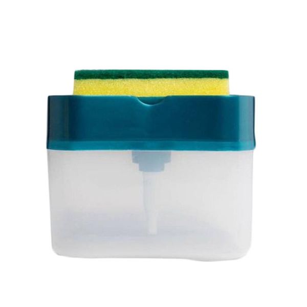 

2-in-1 sponge rack soap dispenser caddy 13 ounces drainboard holder container 2021 liquid