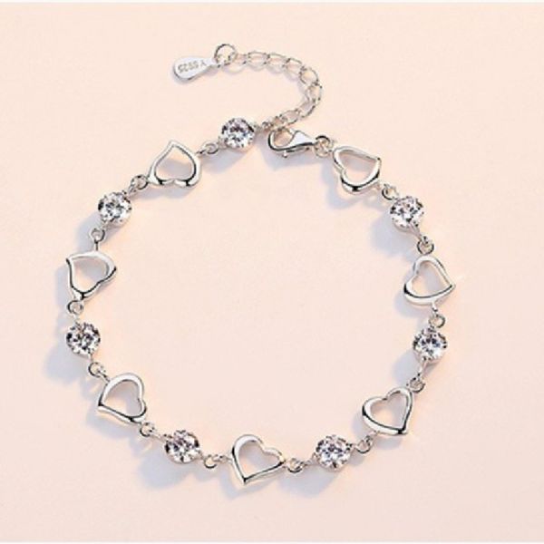 

bracelet korean fashion silver jewelry crystal zircon amethyst love bracelet female gift lovers bracelet, Golden;silver