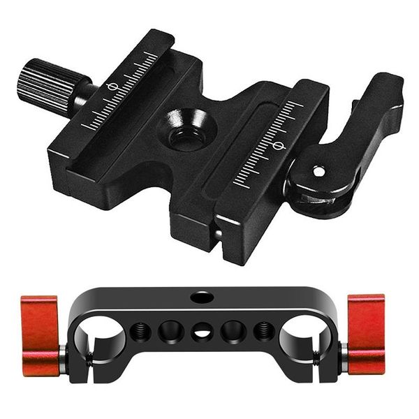 

aluminum cnc 3/8 inch screw camera quick release clamp & universal 15mm double-hole pipe rail connector other accessories