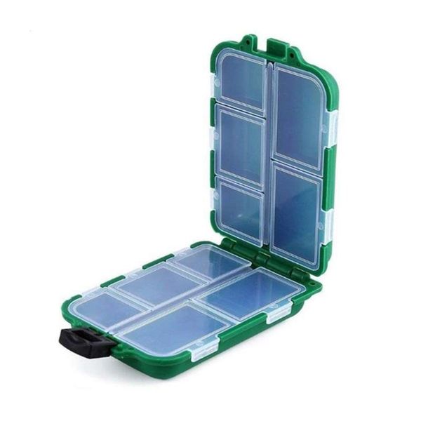 

lattice utility fishing tackle box lures hooks hard pastic tools green accessories